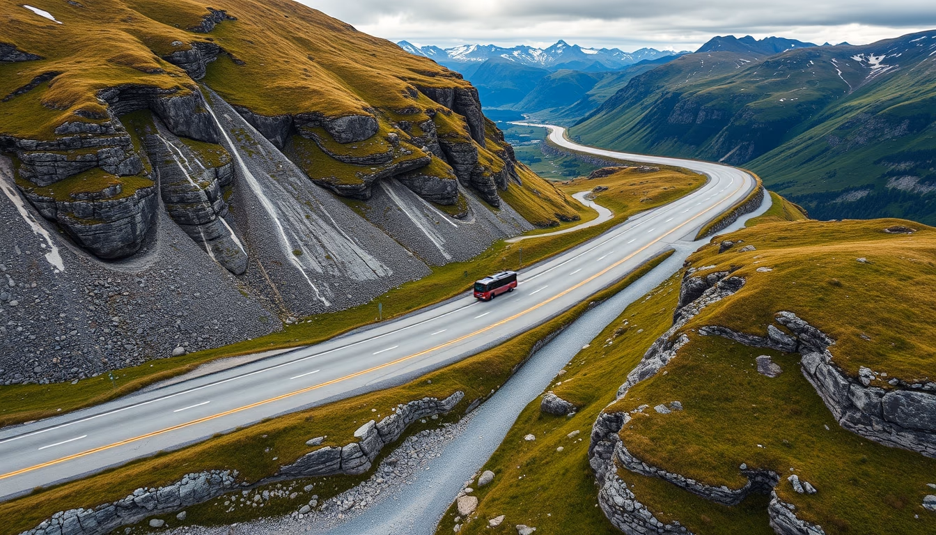 trollstigen norway in editorial style