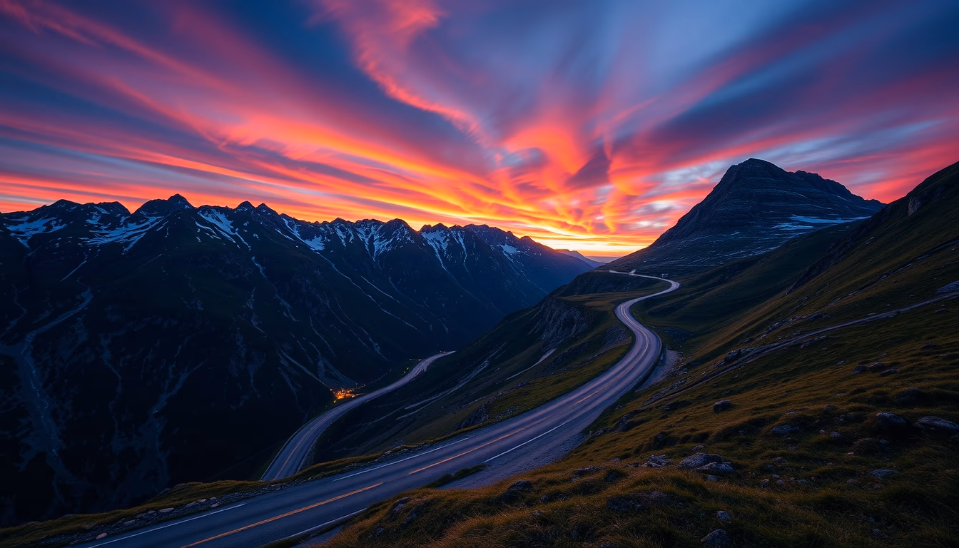 trollstigen norway in editorial style