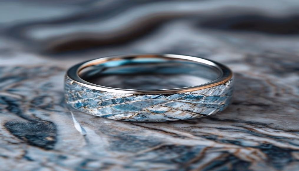 True ring tiffany platinum band em fotografia editorial de luxo
