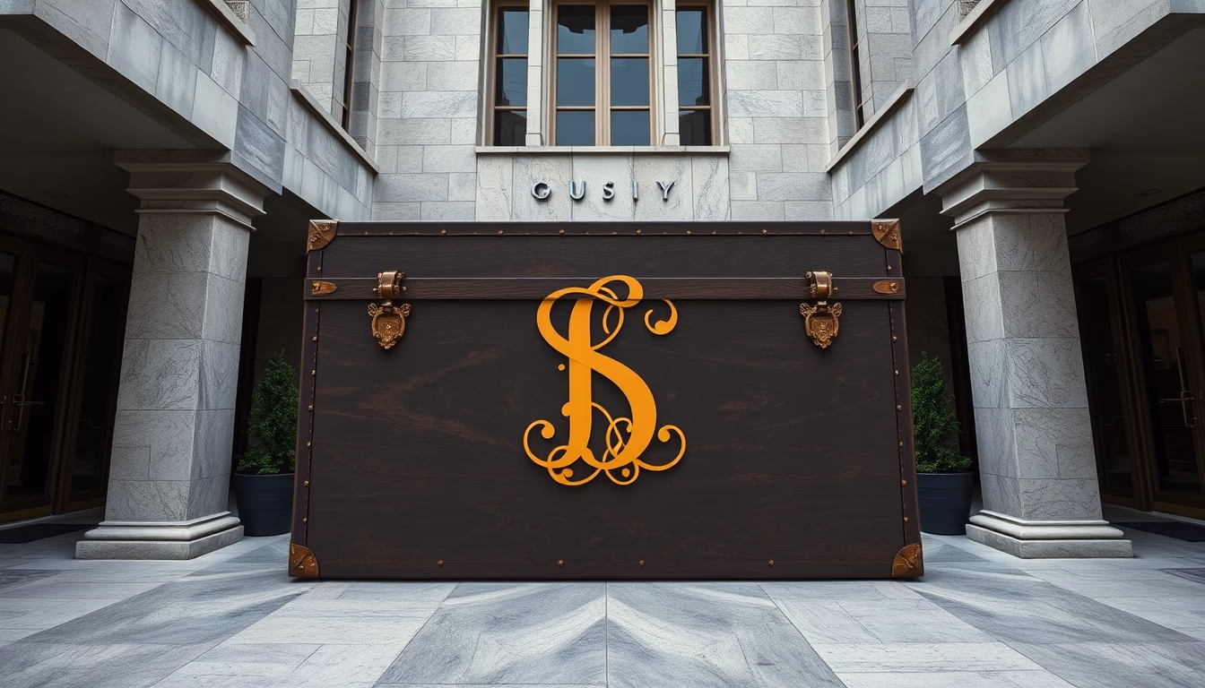 trunk monogrammed in editorial style