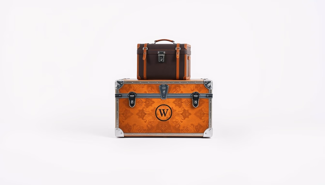 trunk monogrammed in editorial style