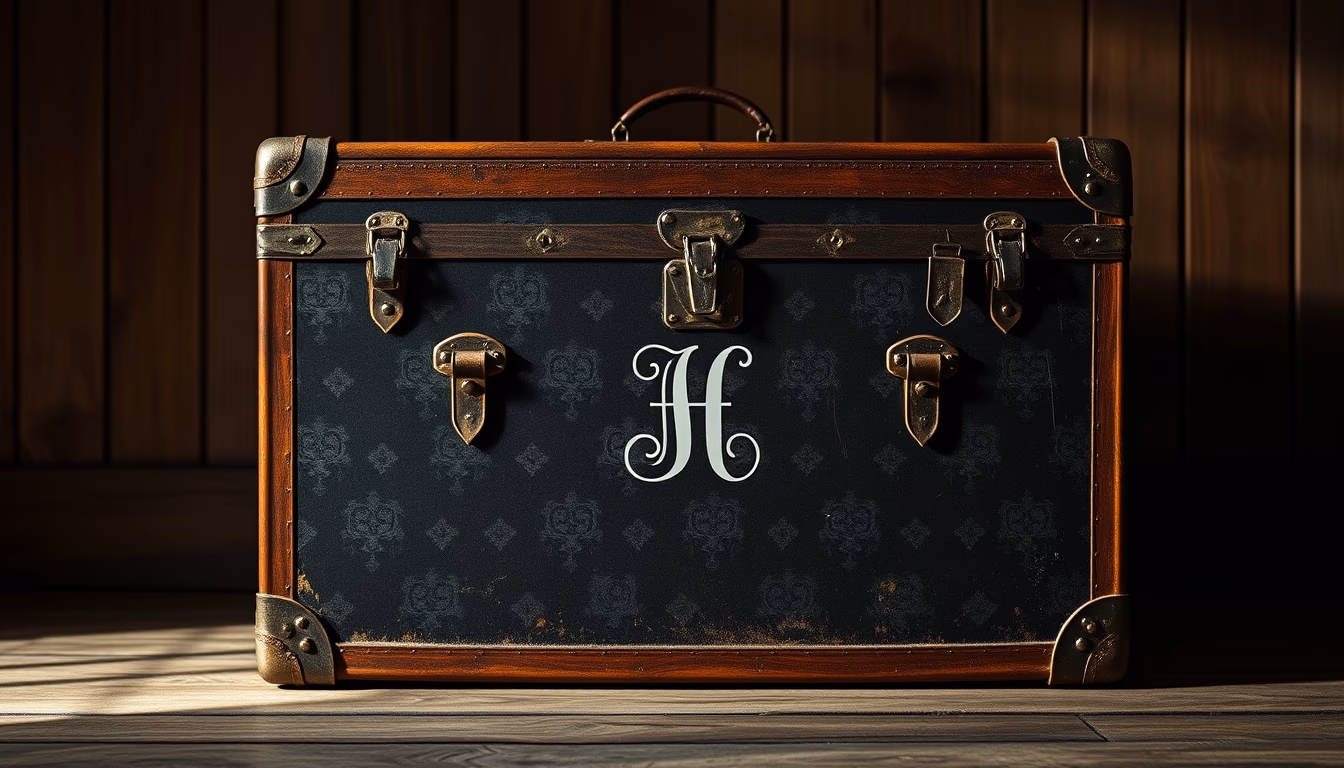 trunk monogrammed in editorial style