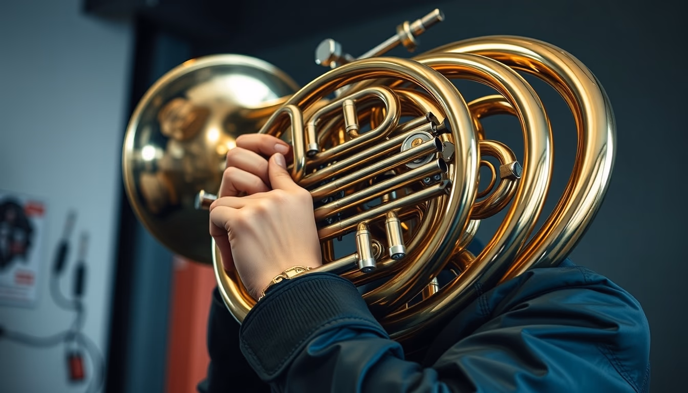 tuba large brass in editorial style