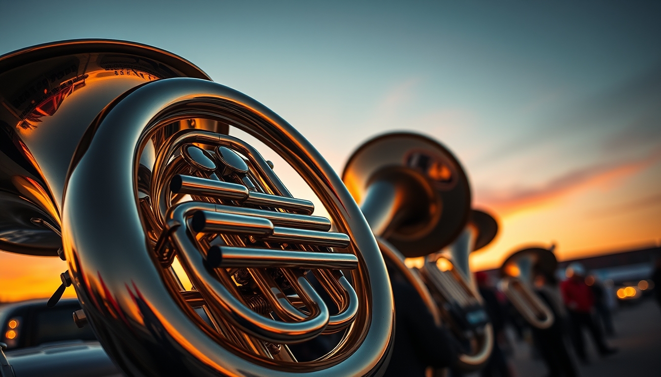 tuba large brass in editorial style