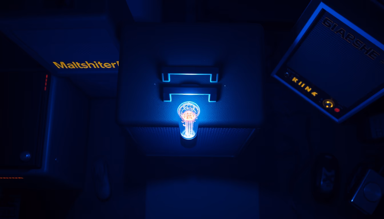 tube amplifier glowing in editorial style