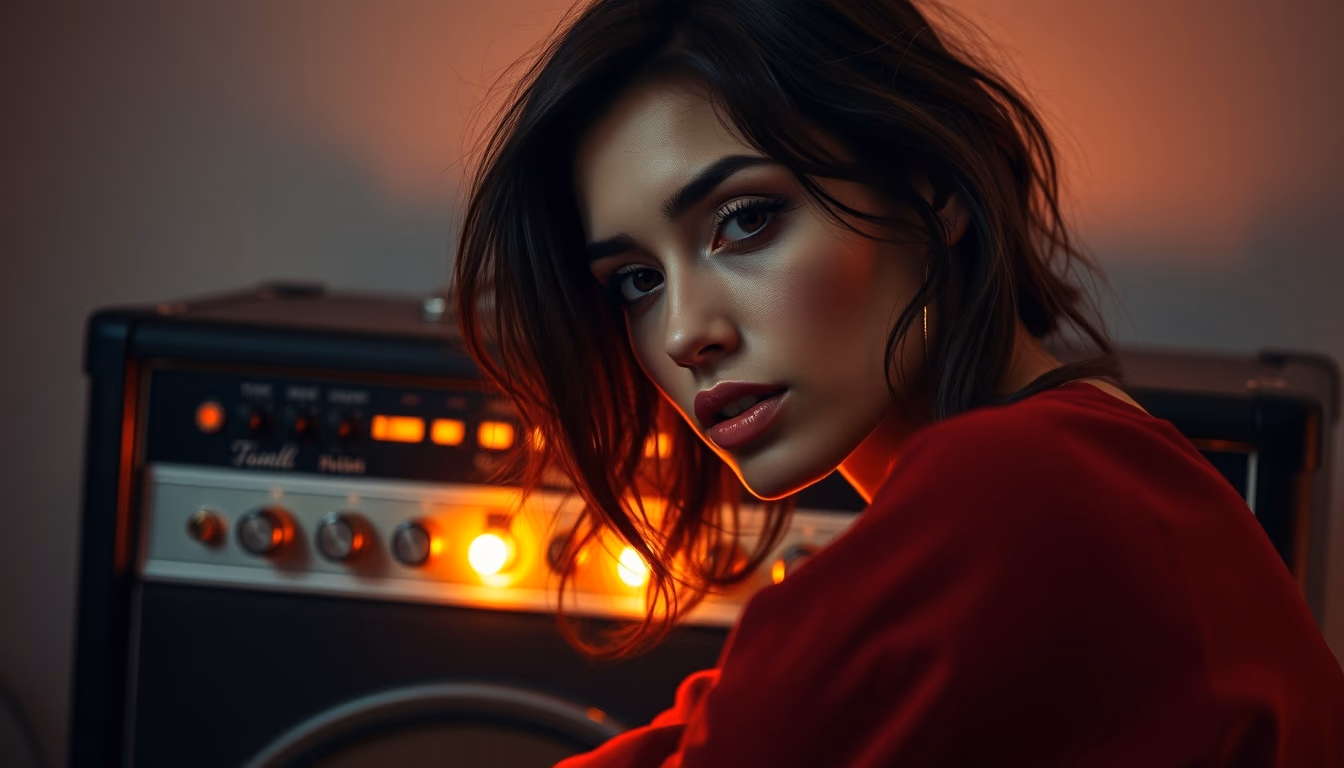 tube amplifier glowing in editorial style