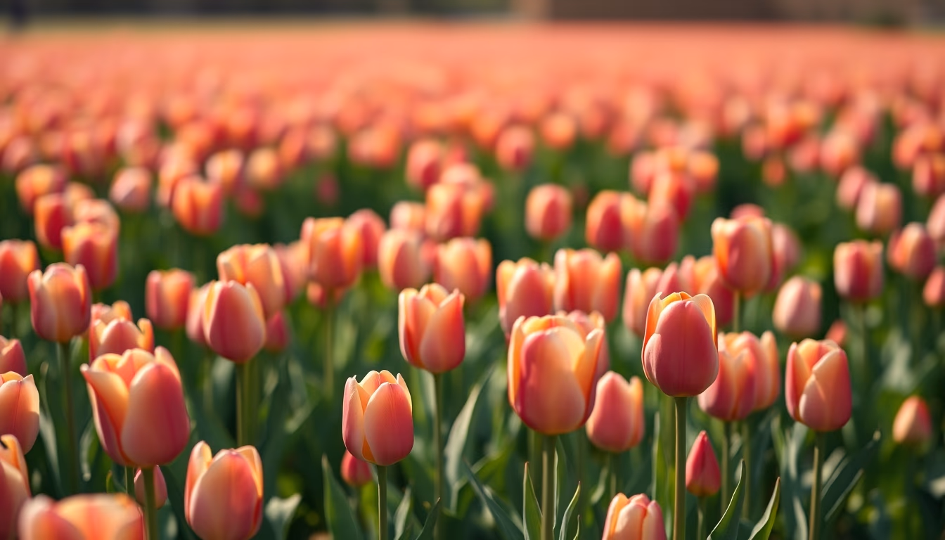 tulip field netherlands in editorial style