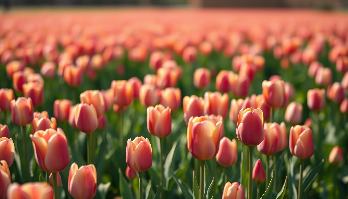 tulip field netherlands in editorial style