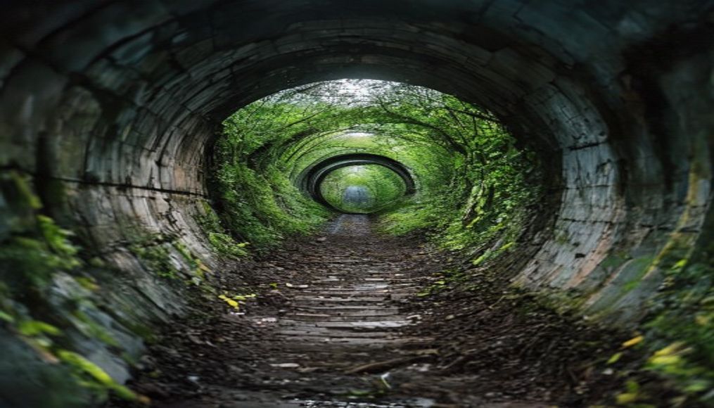 tunnel of love ukraine in editorial style