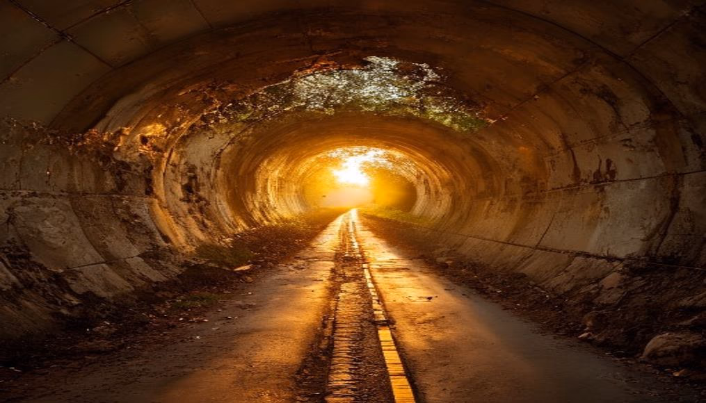 tunnel of love ukraine in editorial style