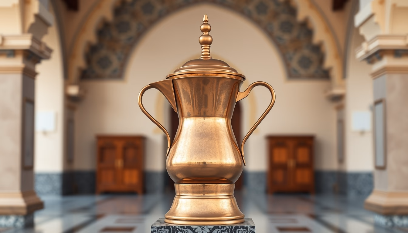 turkish coffee copper pot in editorial style