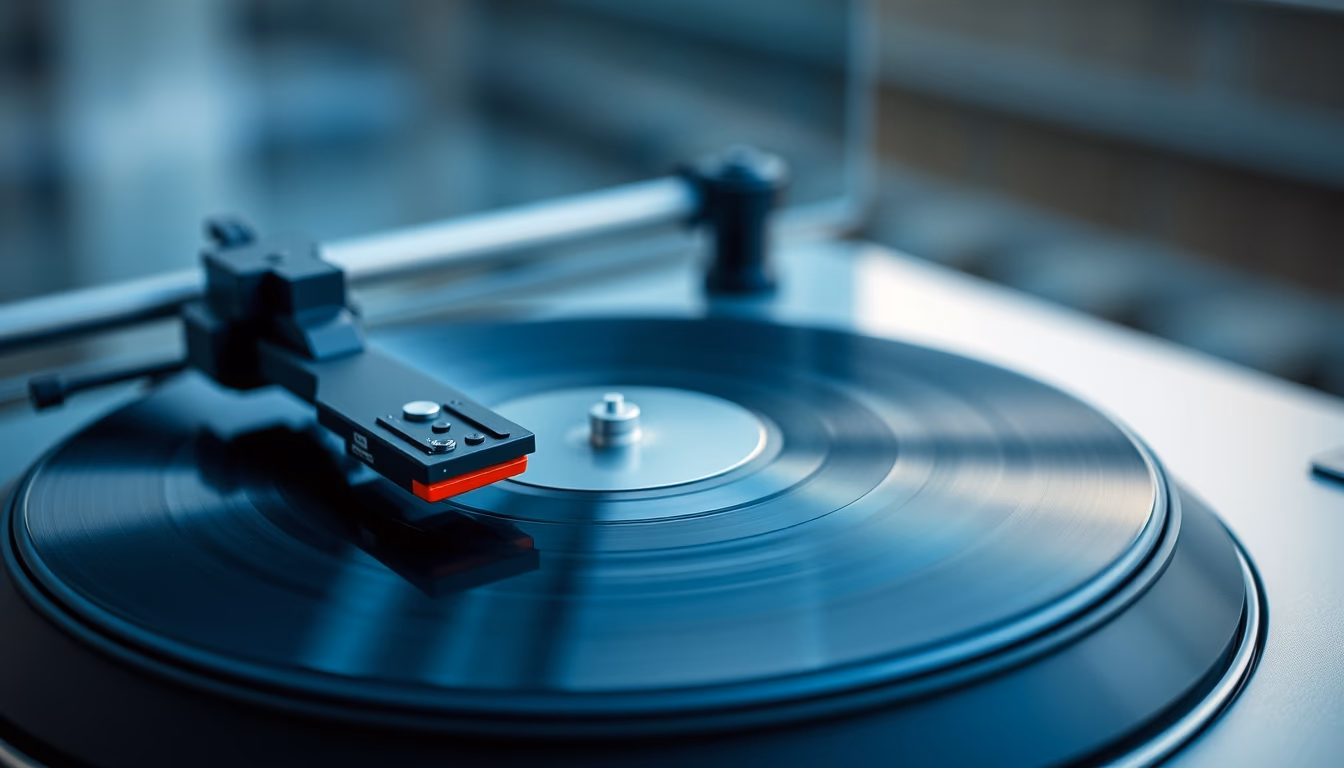 turntable mc cartridge in editorial style