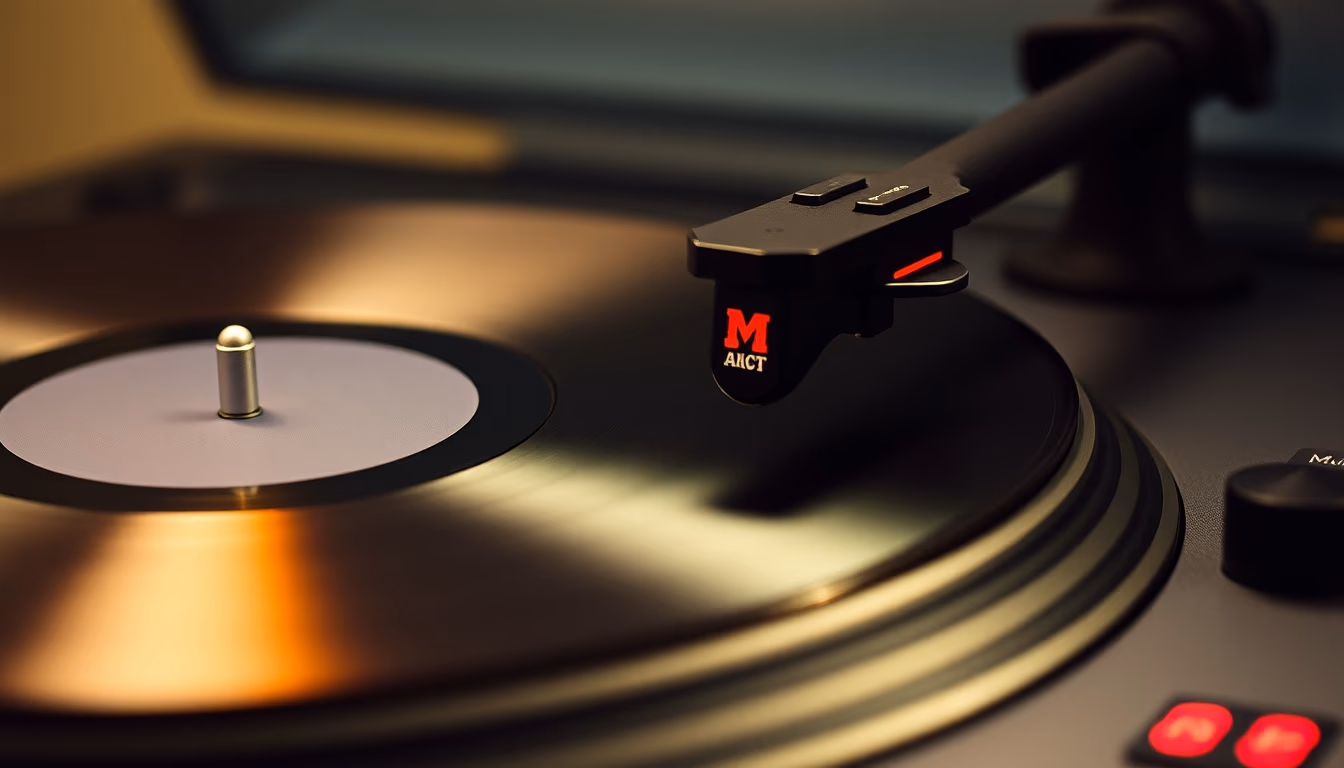turntable mc cartridge in editorial style