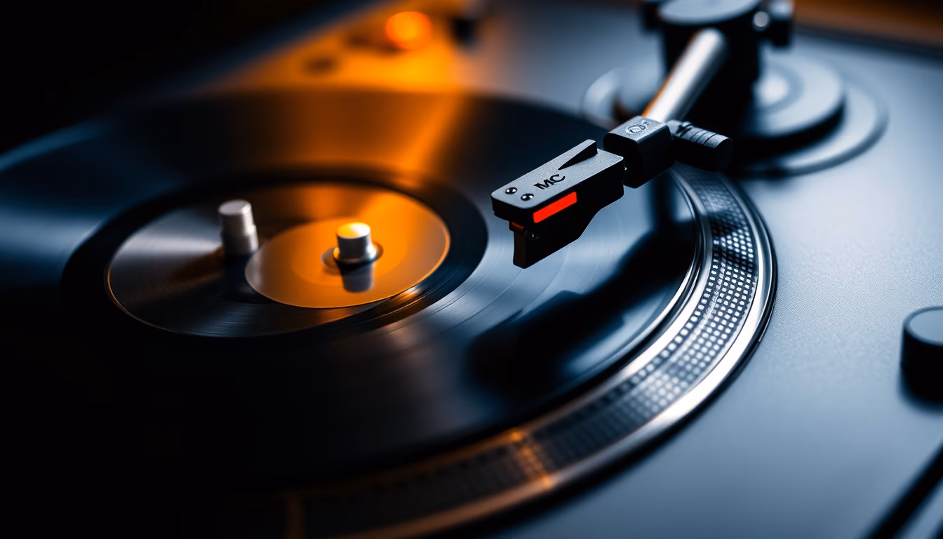 turntable mc cartridge in editorial style