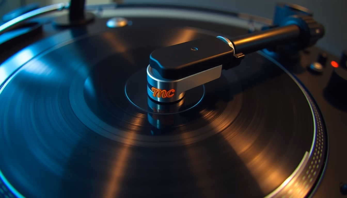 turntable mc cartridge in editorial style