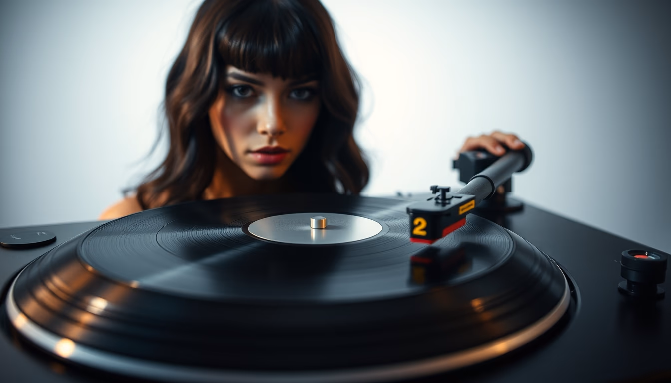 turntable mc cartridge in editorial style