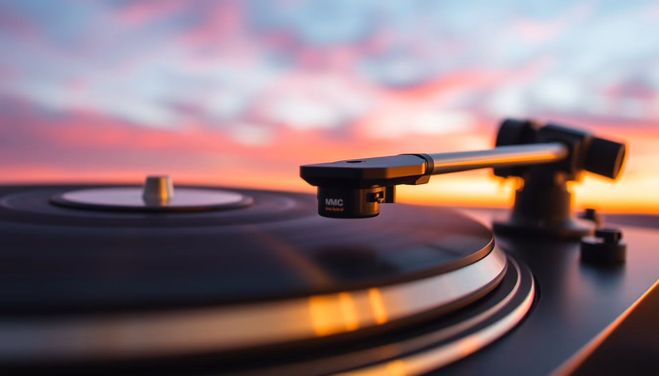 turntable mc cartridge in editorial style