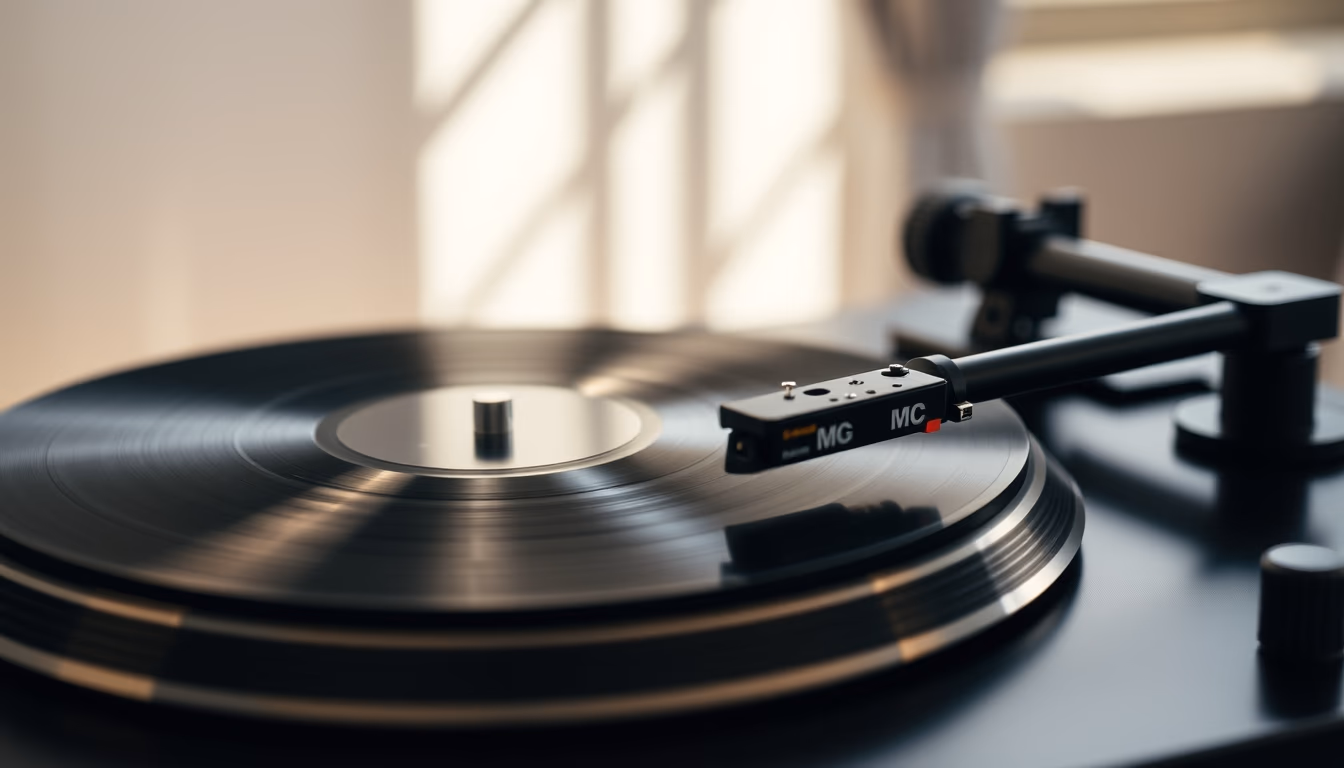 turntable mc cartridge in editorial style