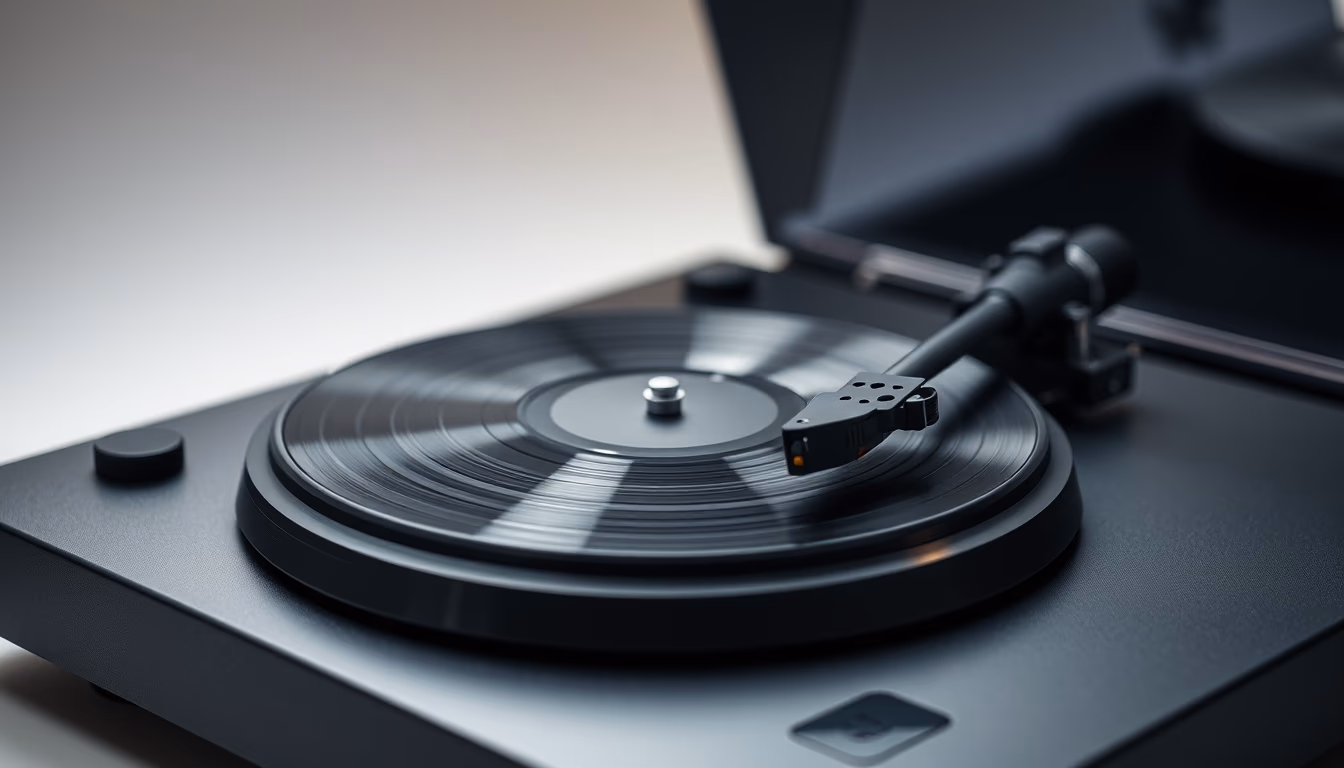 turntable mc cartridge in editorial style