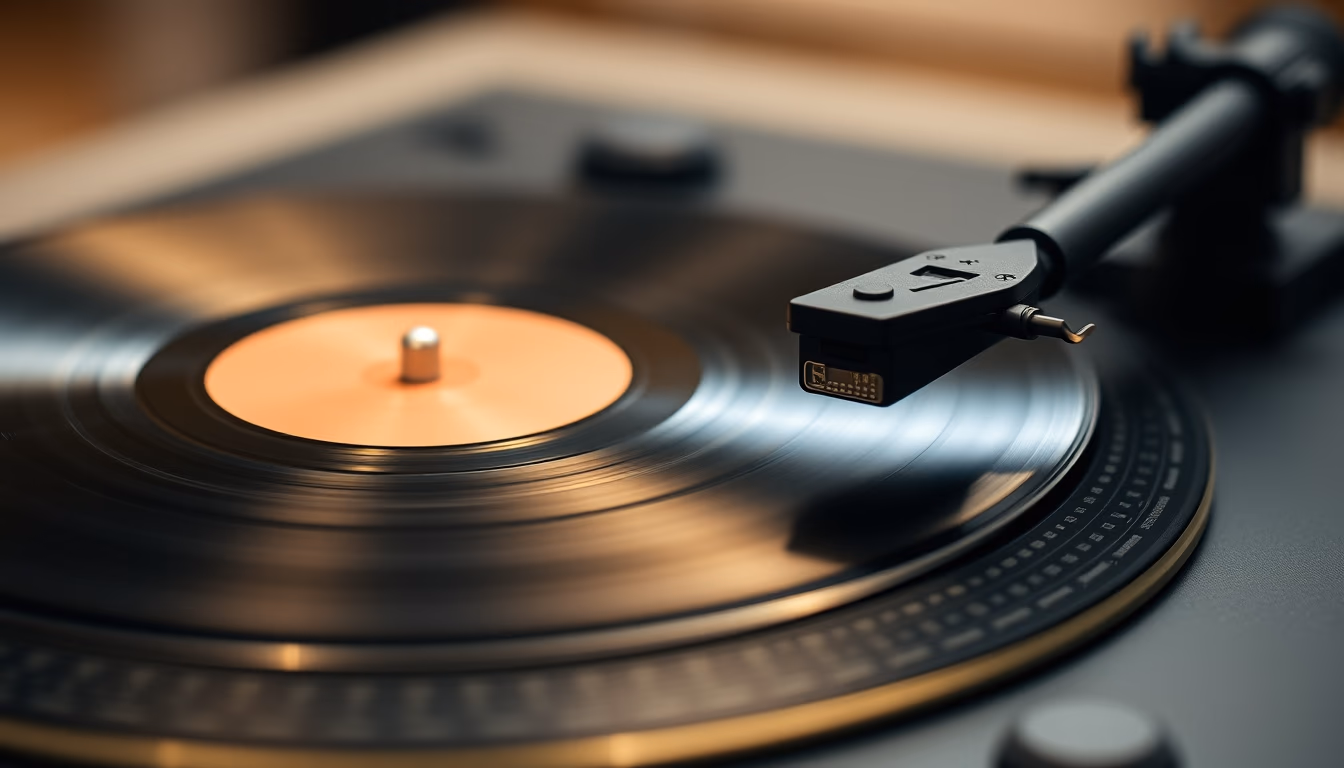 turntable mc cartridge in editorial style