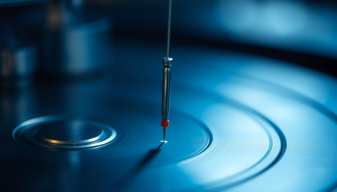 Turntable needle macro em estilo editorial