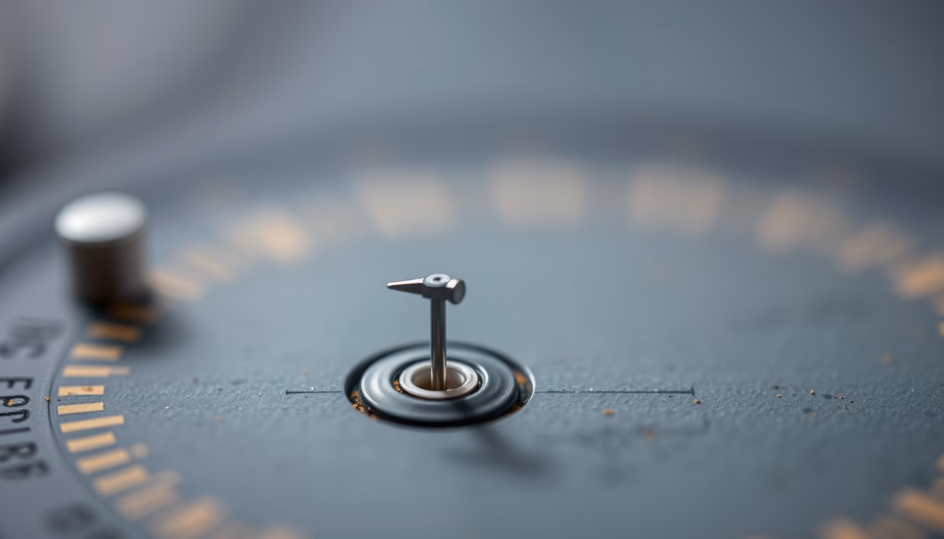 turntable needle macro in editorial style