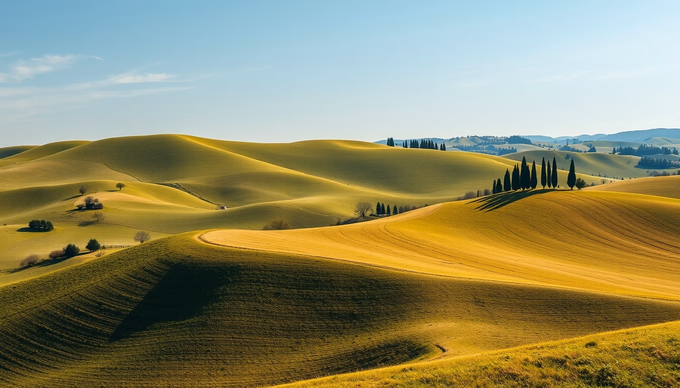 tuscany chianti hills in editorial style