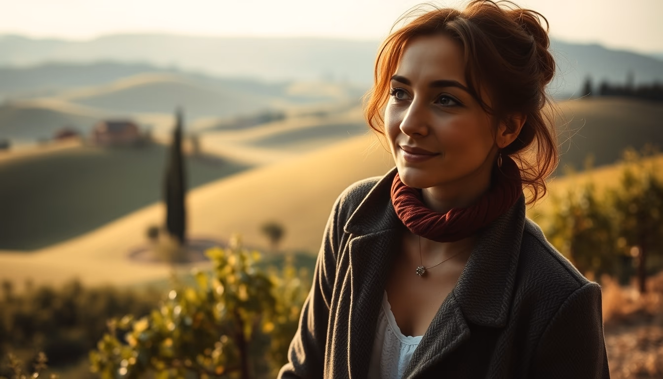 tuscany chianti hills in editorial style