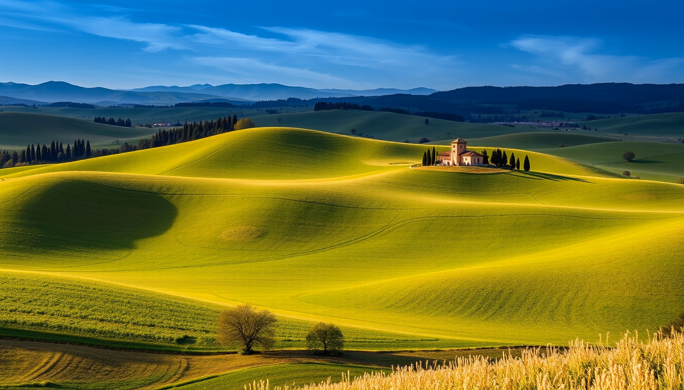 tuscany chianti hills in editorial style