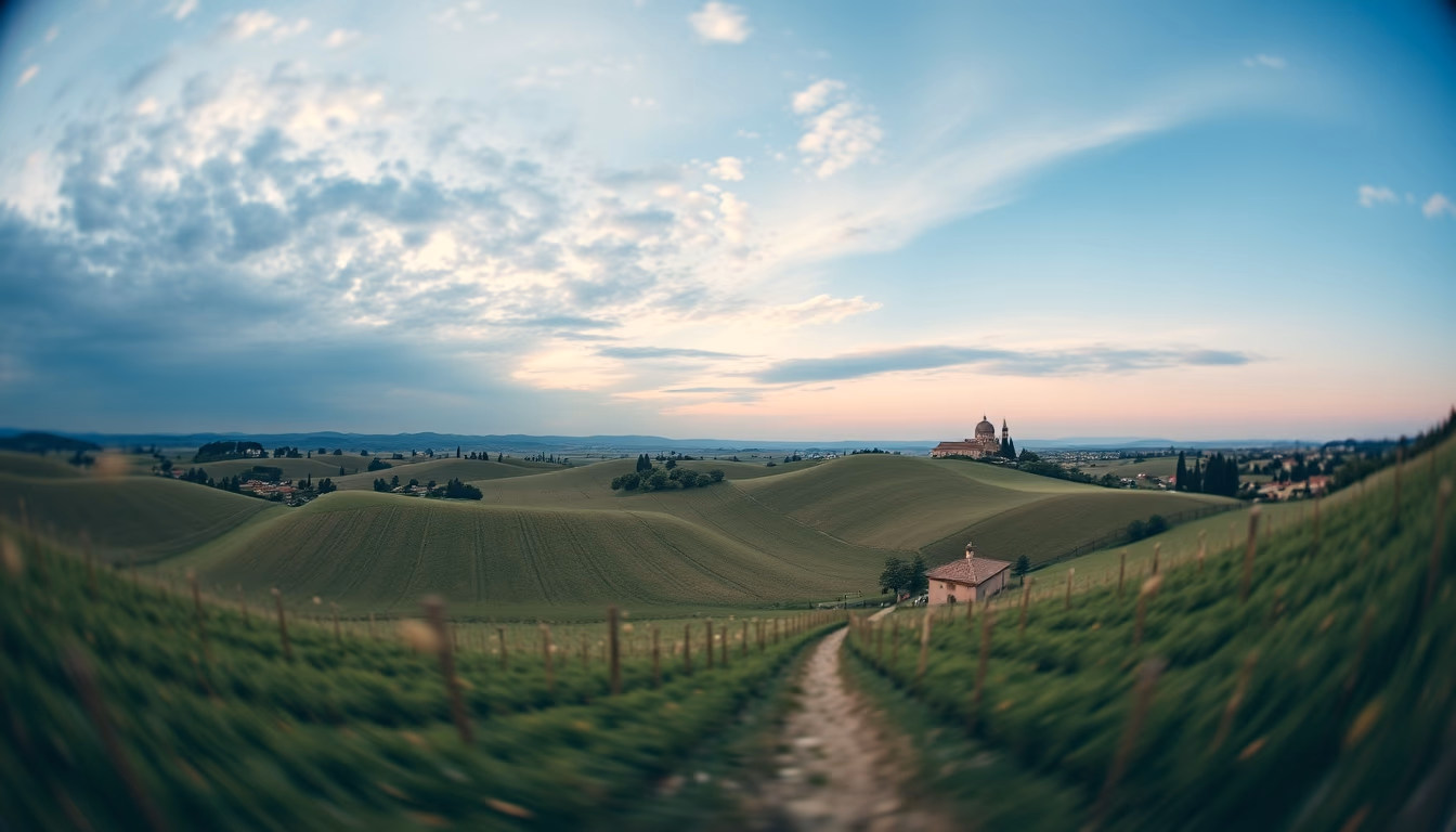 tuscany chianti hills in editorial style