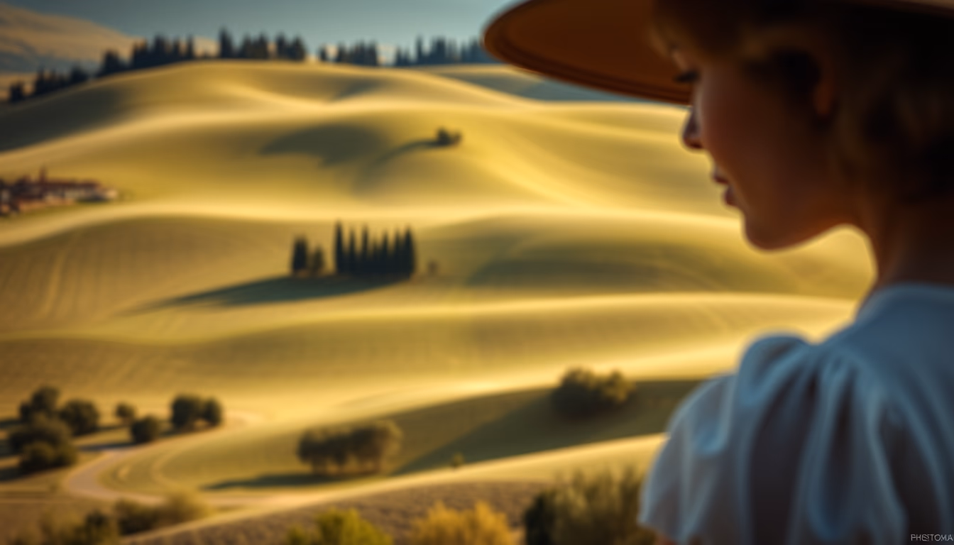 tuscany chianti hills in editorial style