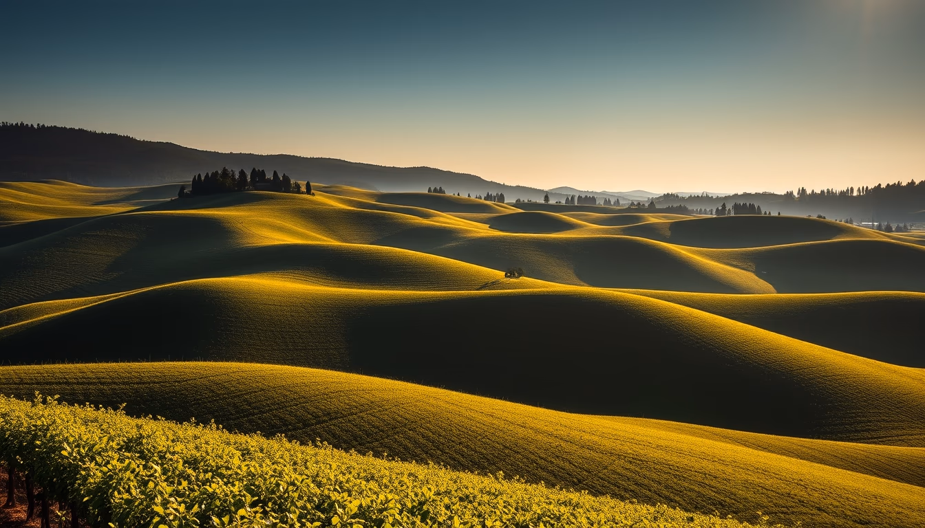 tuscany chianti hills in editorial style