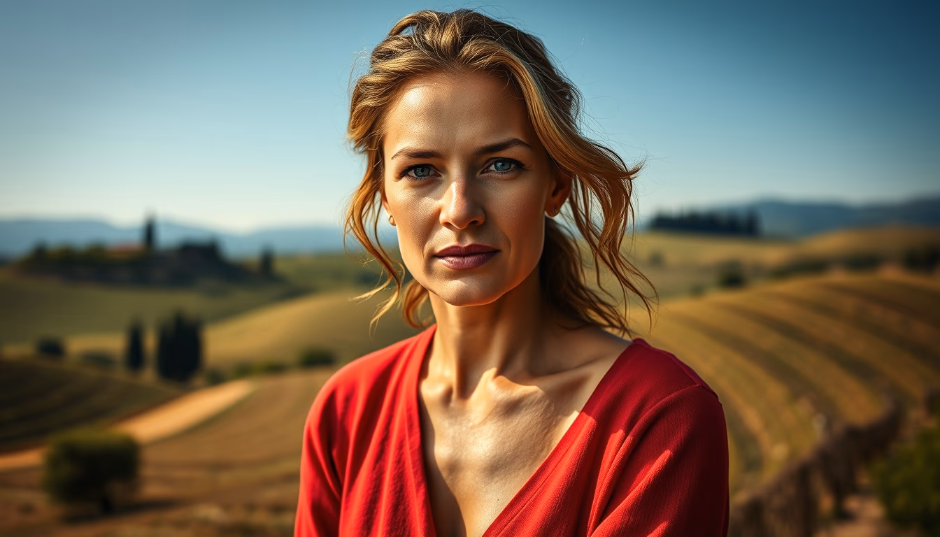 tuscany chianti hills in editorial style