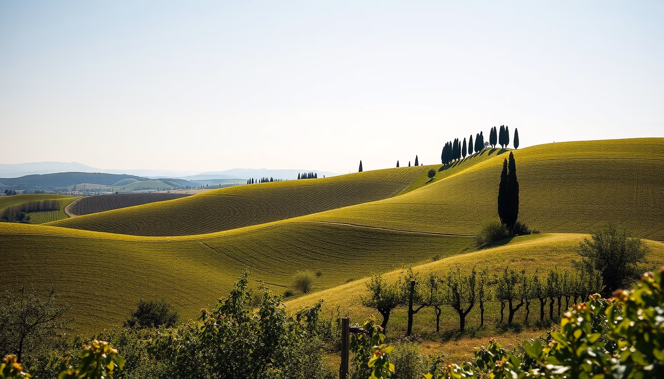 tuscany chianti hills in editorial style