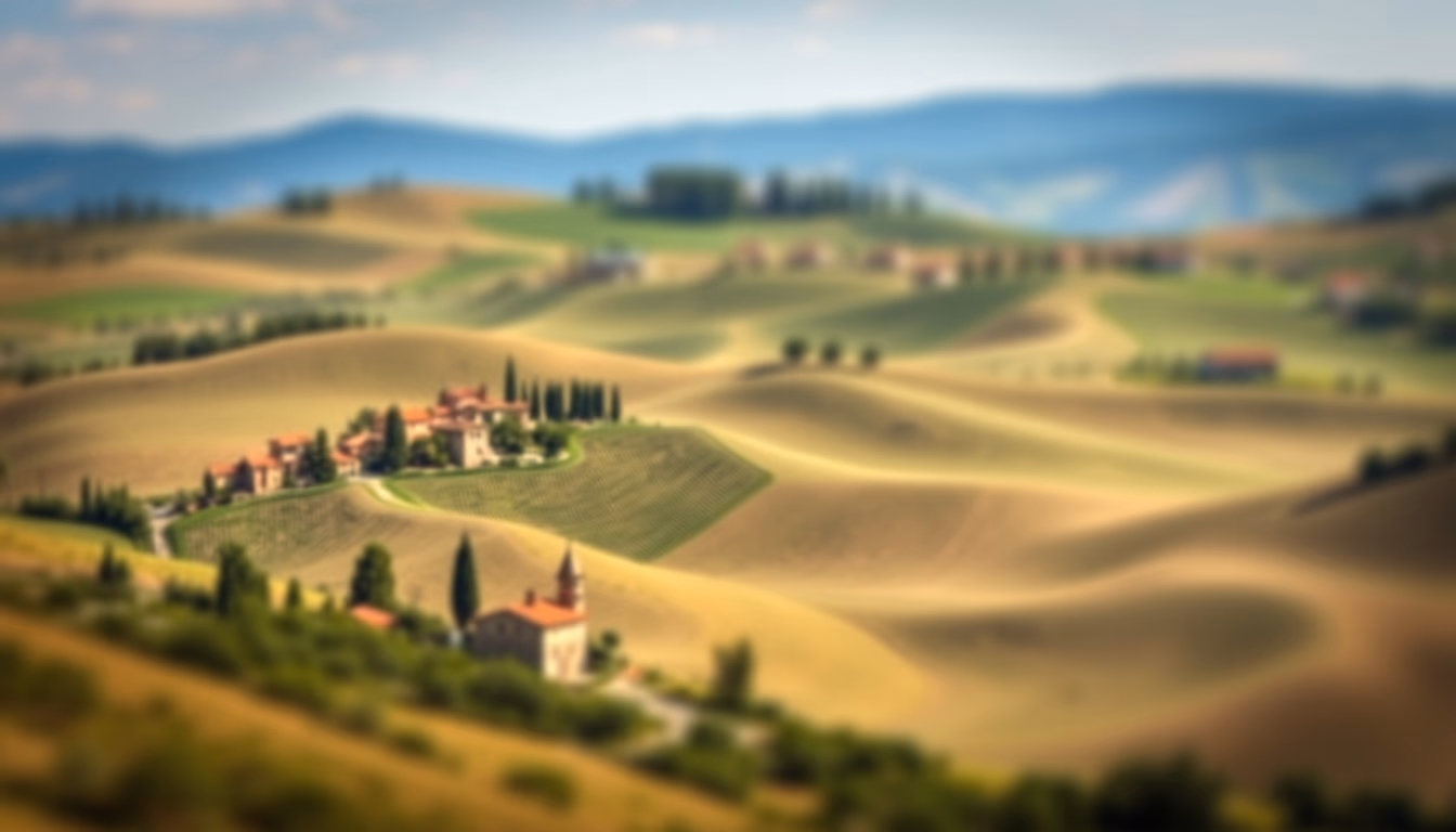 tuscany chianti hills in editorial style