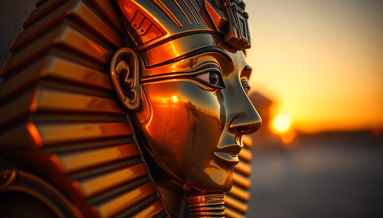 tutankhamun mask in editorial style