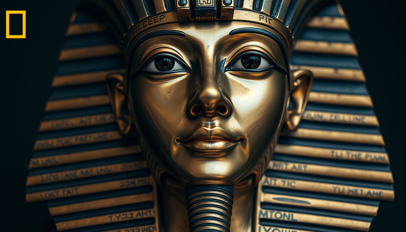 tutankhamun mask in editorial style
