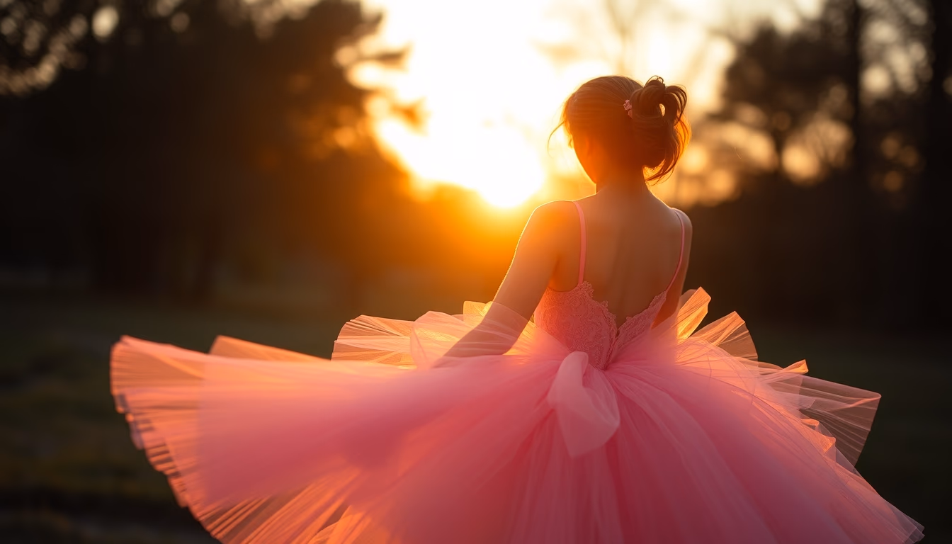 tutu pink delicate in editorial style