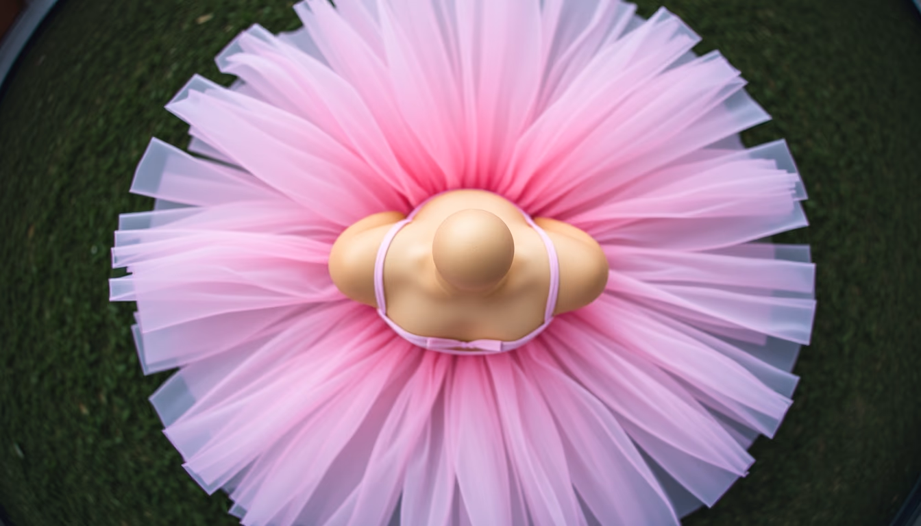 tutu pink delicate in editorial style