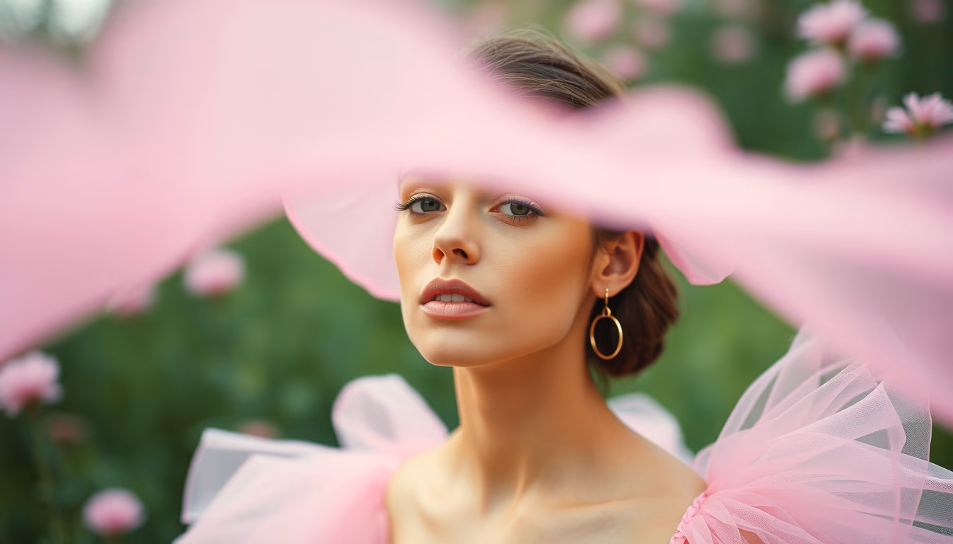 tutu pink delicate in editorial style