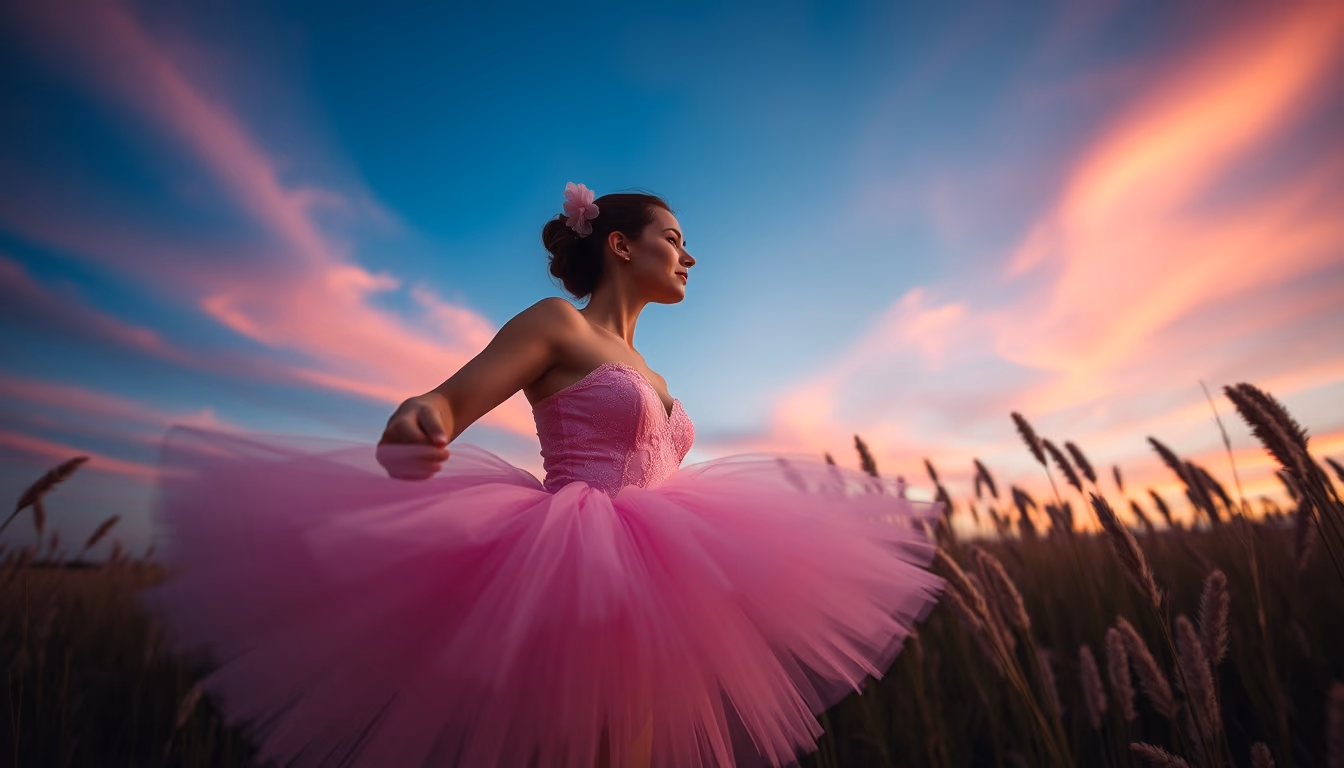 tutu pink delicate in editorial style