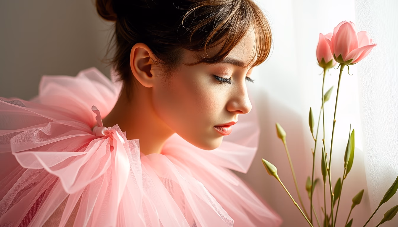 tutu pink delicate in editorial style