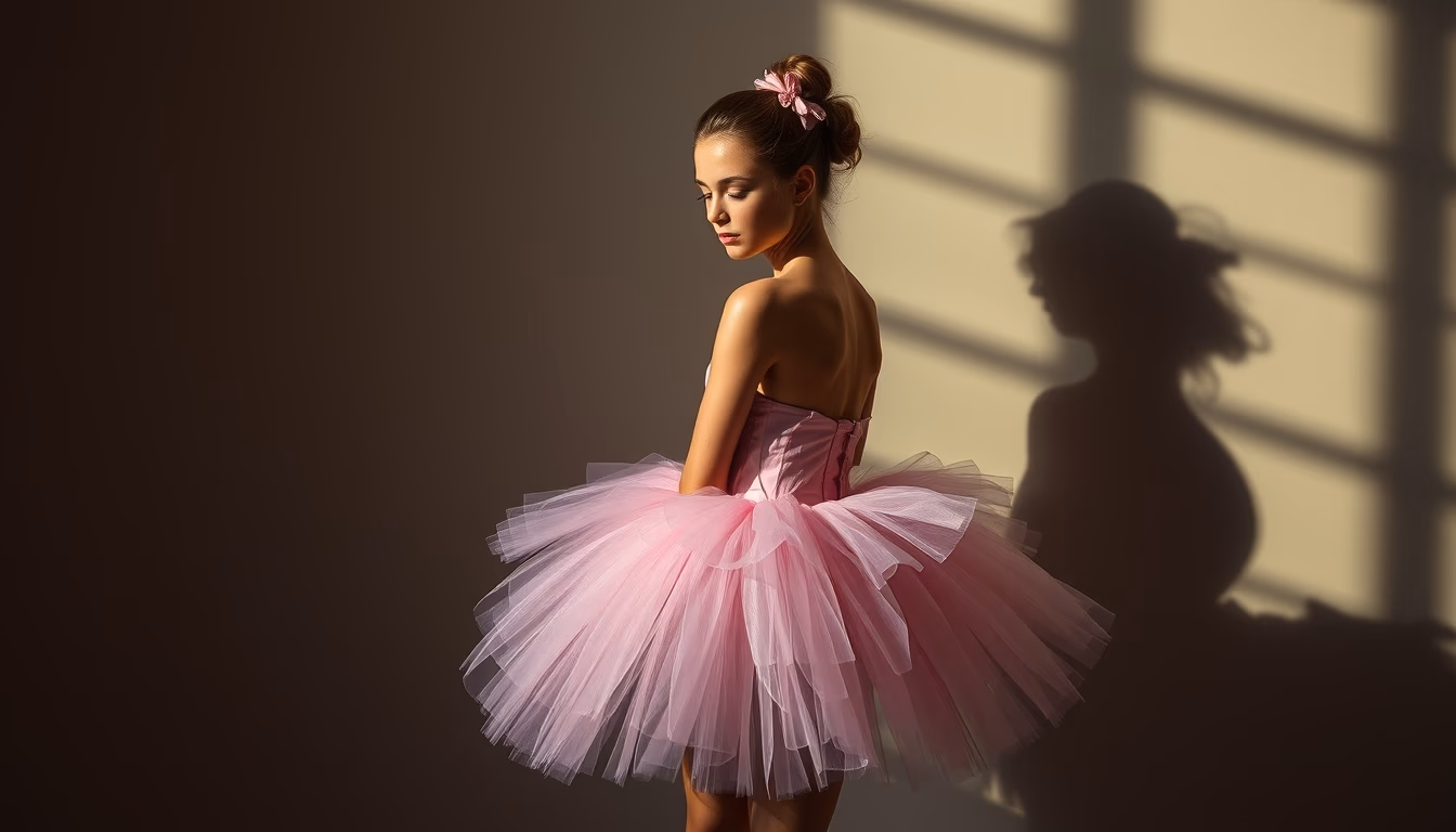 tutu pink delicate in editorial style