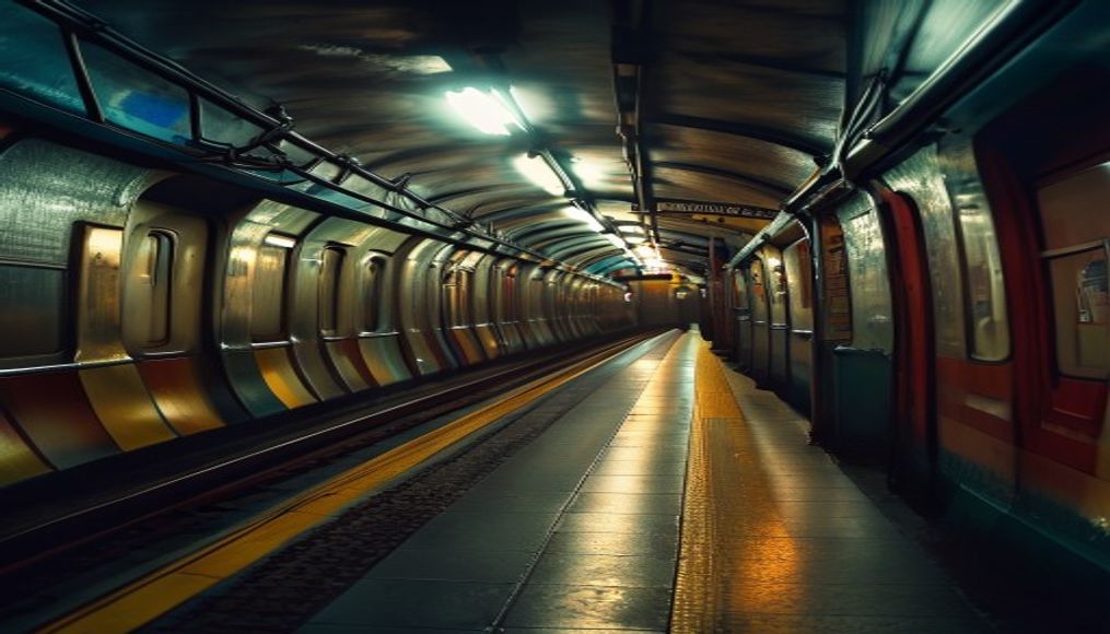 underground tube london in editorial style