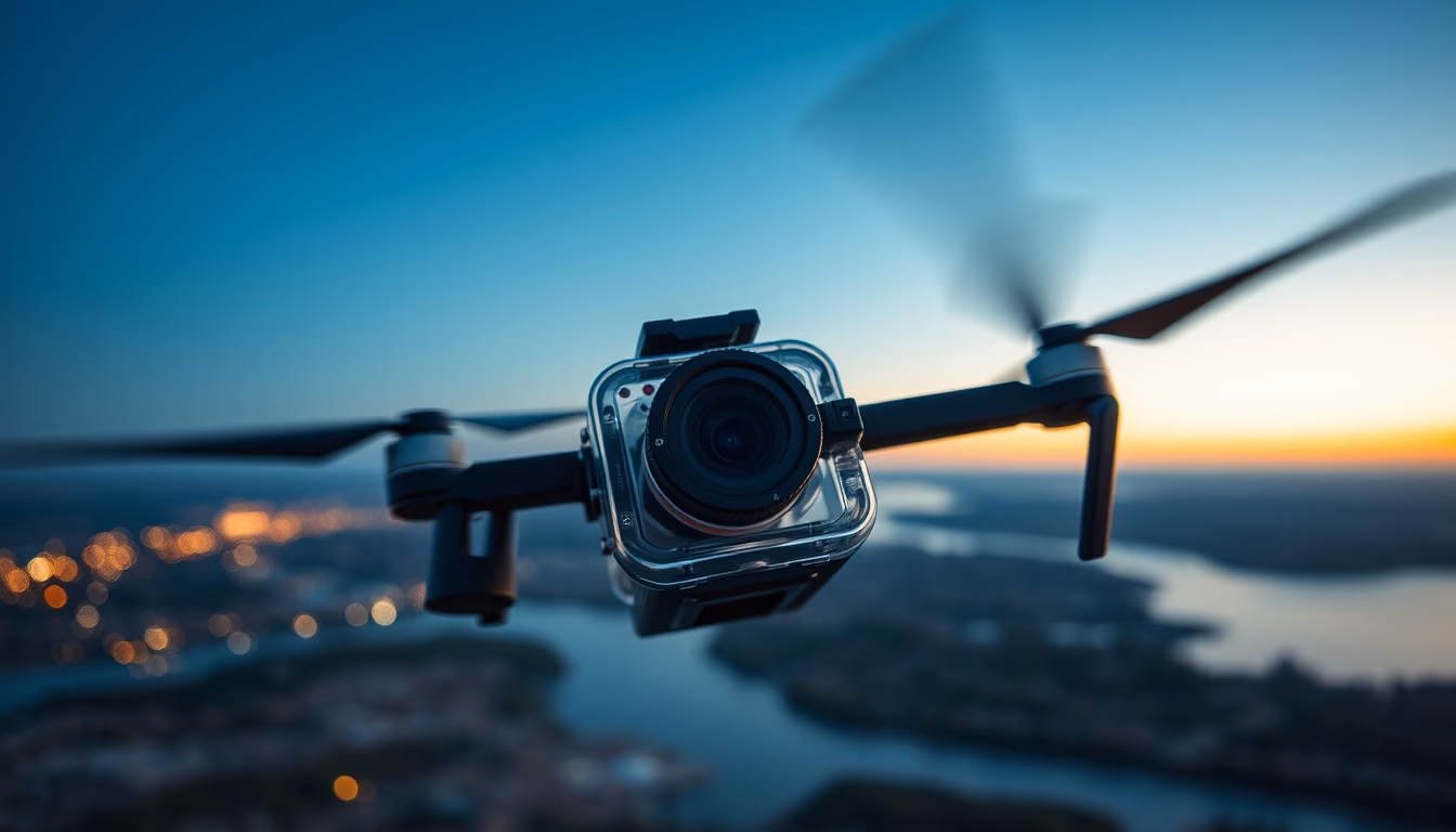 underwater camera housing in editorial style