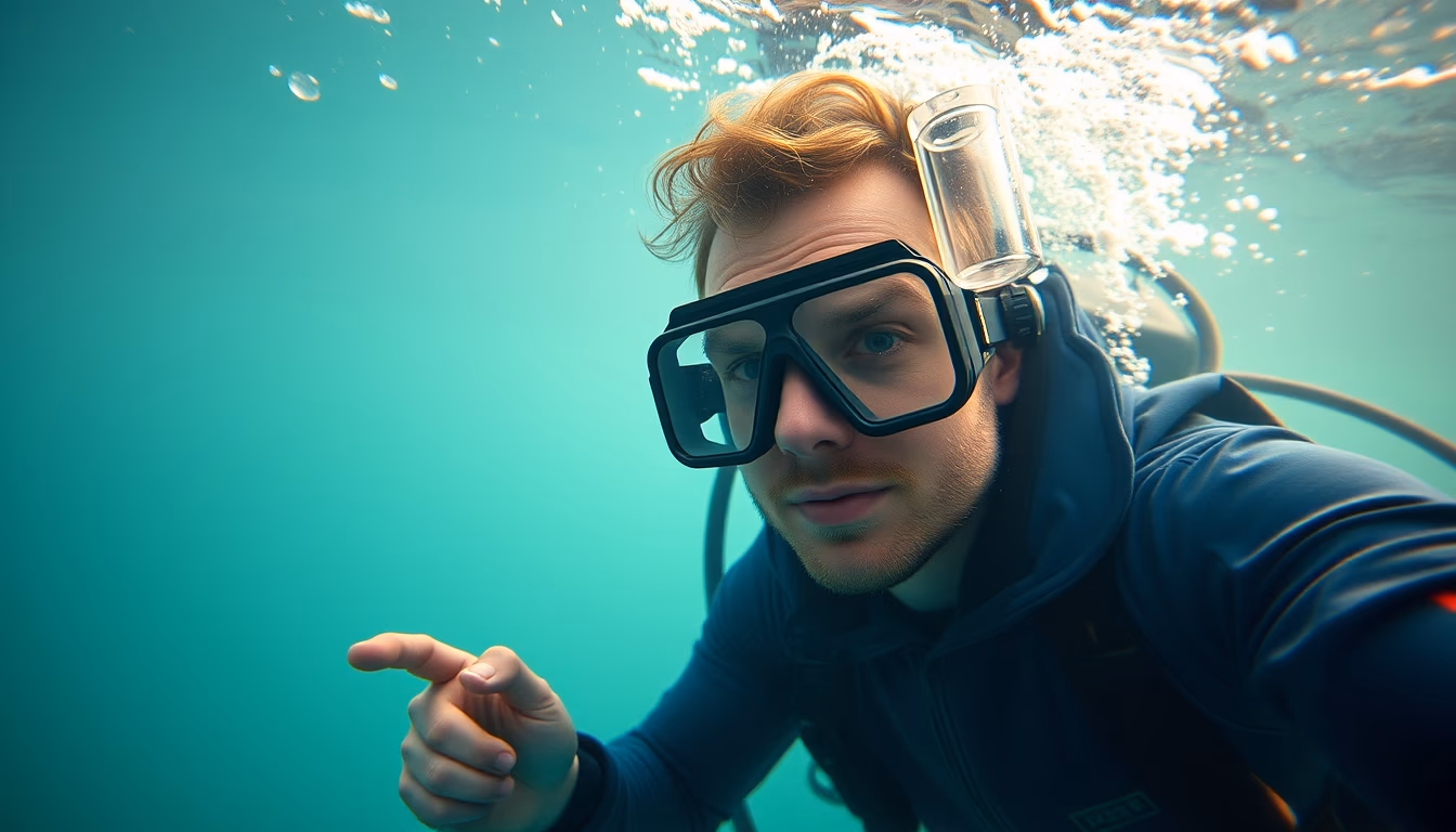 underwater camera housing in editorial style