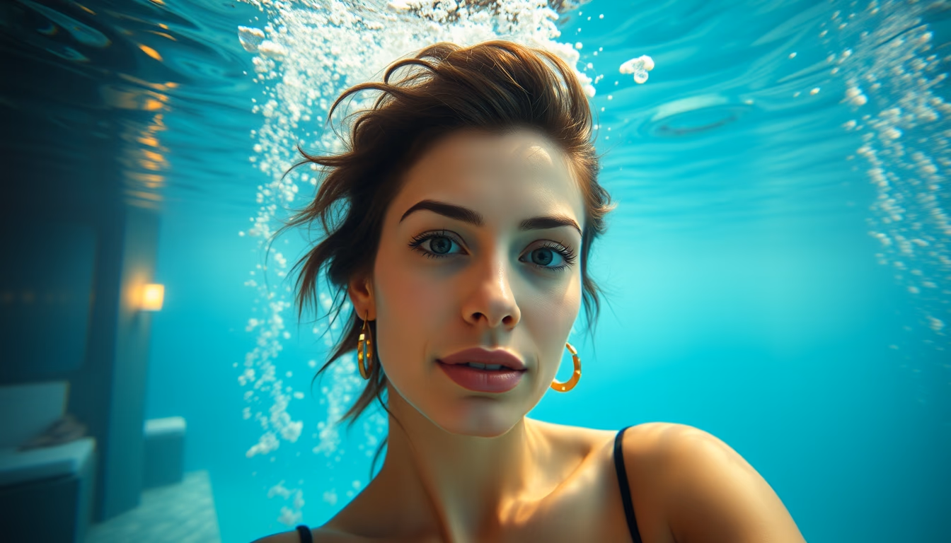 underwater hotel concept in editorial style