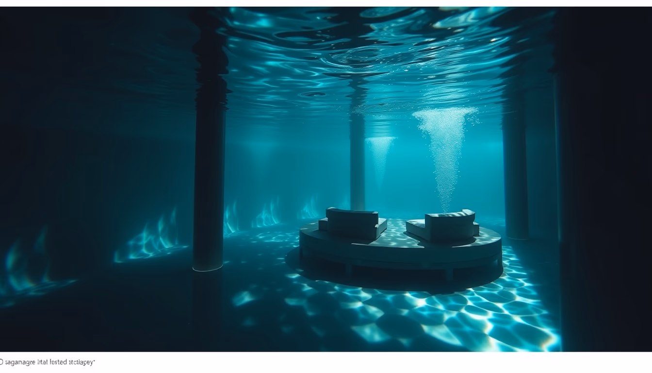 underwater hotel concept in editorial style