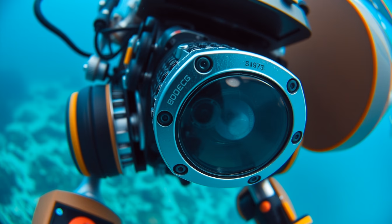 underwater robot submersible in editorial style