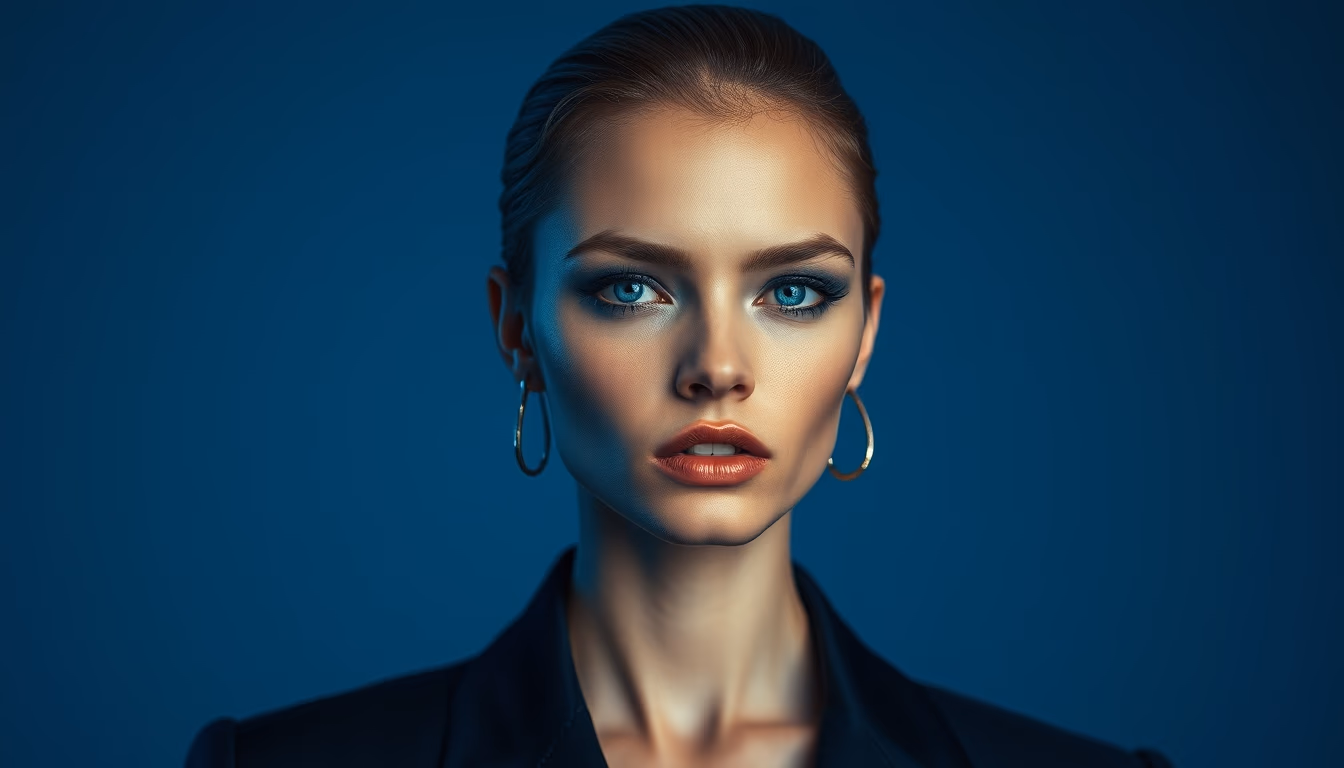 uranus blue tilted in editorial style